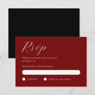 Chic Black and Red RSVP Card