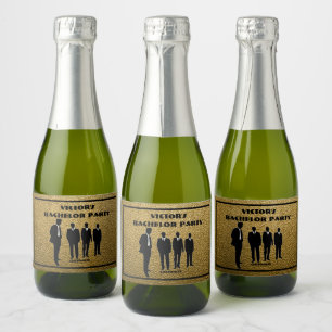 Chic Black & Dourado Bachelor Party