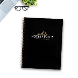Chic Black & Dourado Office Mobile Notary Name