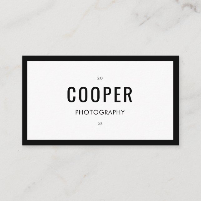 Chic Black White Photoshop Cartão de visita de Cód (Frente)