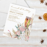 Chic Boho Champagne Brunch Festa de aniversário Bo<br><div class="desc">Um design por folha. Os convites de orçamento não incluem envelopes. Este design pode ser personalizado na área fornecida pela alteração da foto e/ou do texto. Ou pode ser personalizado clicando em Personalizar este Modelo e, em seguida, escolhendo o clique para personalizar mais a opção e excluir ou alterar a...</div>