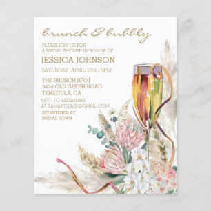 Chic Boho Champanhe Brunch Bubbly Chá de Noiva