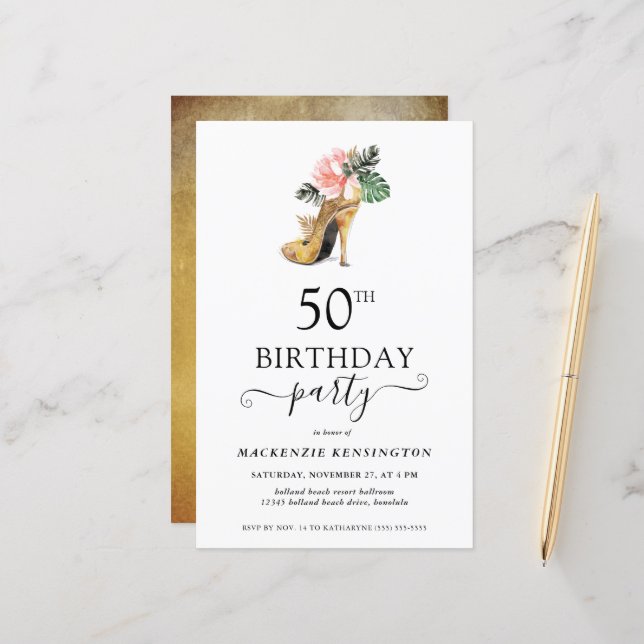 Chic Budget Floral Dourado Alto Saltos 50º Anivers (Frente/Verso In Situ)