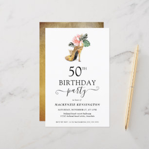 Chic Budget Floral Dourado Alto Saltos 50º Anivers