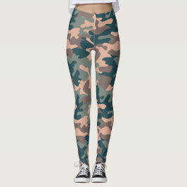 Chic Camouflage - Leggings do padrão Khaki