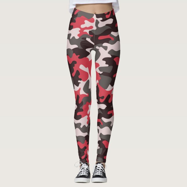 Chic Camouflage - Leggings do padrão Khaki (Frente)