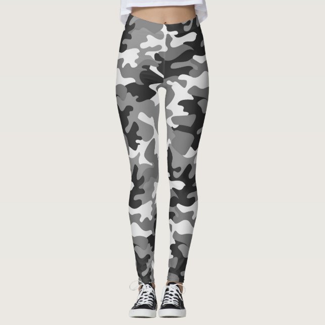 Chic Camouflage - Leggings do padrão Khaki (Frente)