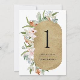 Chic Champagne e Rosa Dourado Número da Tabela Flo