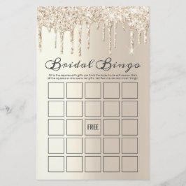 Chic Champagne Glitter Bridal Bingo Game
