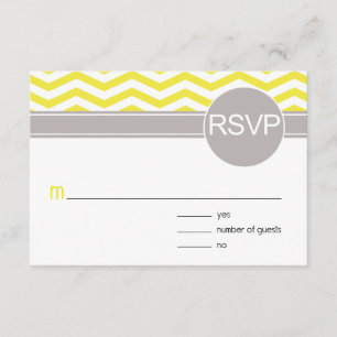 Chic Chevron RSVP   amarela