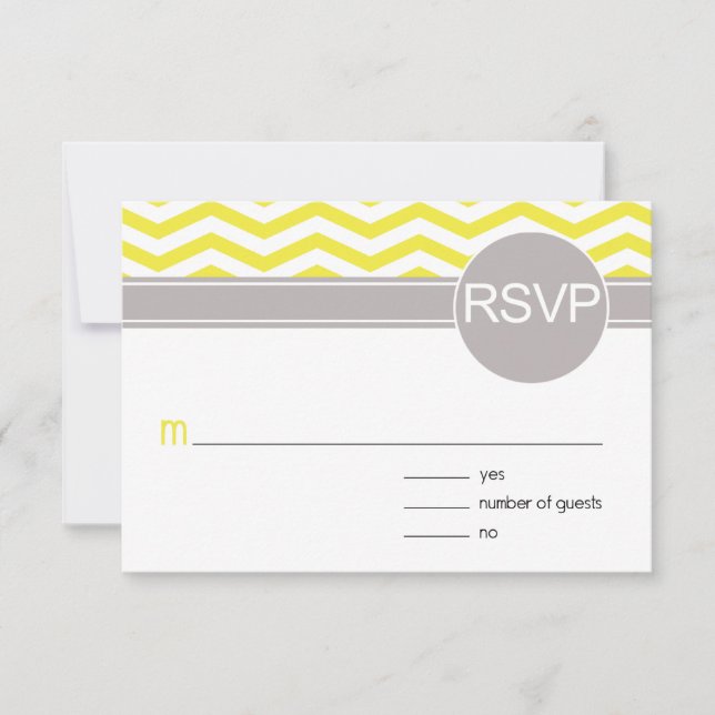 Chic Chevron RSVP | amarela (Frente)