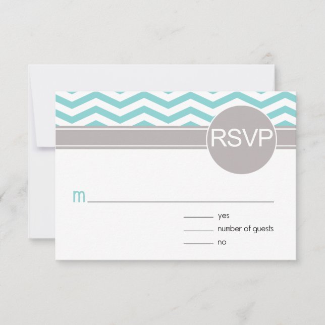 Chic Chevron RSVP | cerceta (Frente)