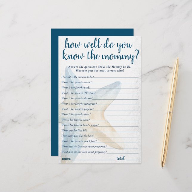 Chic costal | Starfish Azul Que Conhece Jogo De Ma (Frente/Verso In Situ)