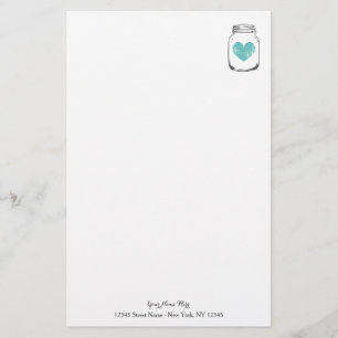 Chic country vintage mason jar papelaria