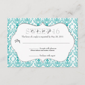 Chic Damask RSVP [Teal]