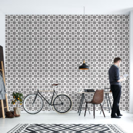 Chic de octógono branco preto moderno