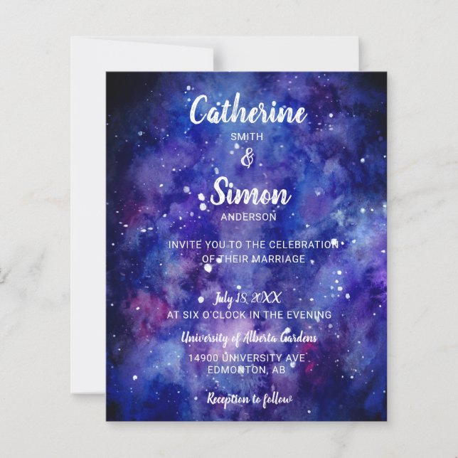Chic de Script Noturno Starry Galaxy de Cores Aquá (Frente)