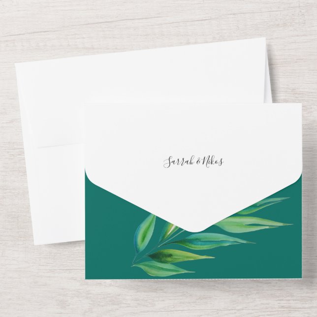 Chic Deep Ocean Blue Watercolor (Verso)