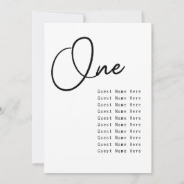 Chic do Gráfico de Assentos de Nomes de Convidado 