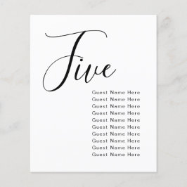 Chic do Gráfico de Assentos de Nomes de Convidado 