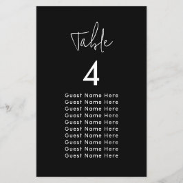 Chic do Gráfico de Assentos de Nomes de Convidado 