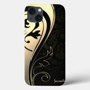 Chic Dourado Adorável, Black Paisley - Personaliza
