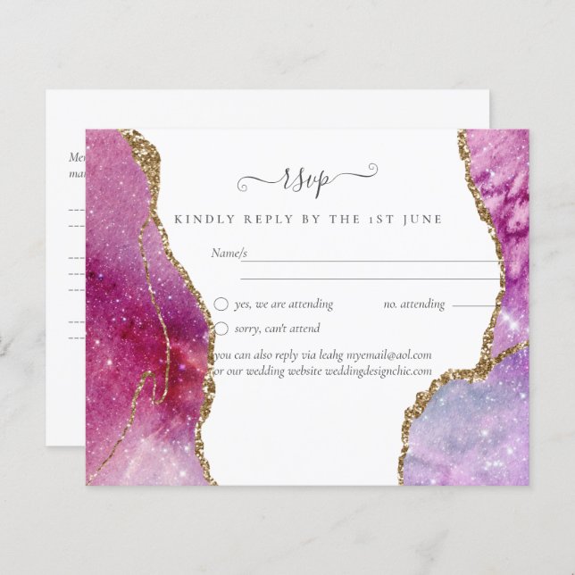 Chic Dourado de Casamento com Largura de  AGATE, c (Frente/Verso)