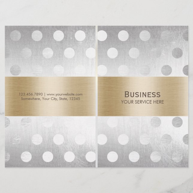 Chic Dourado e Silver Beauty Salon Spa Bi Fold (Frente)