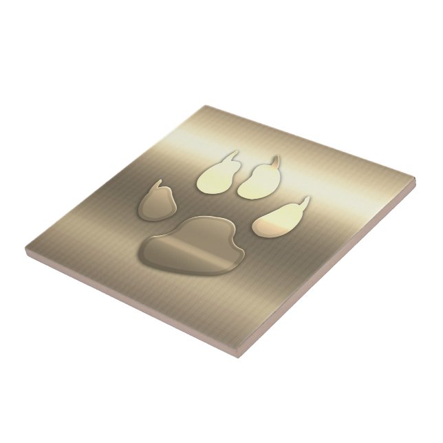 Chic Dourado Look Dog Pet Cerâmica Azulejo (Lateral)