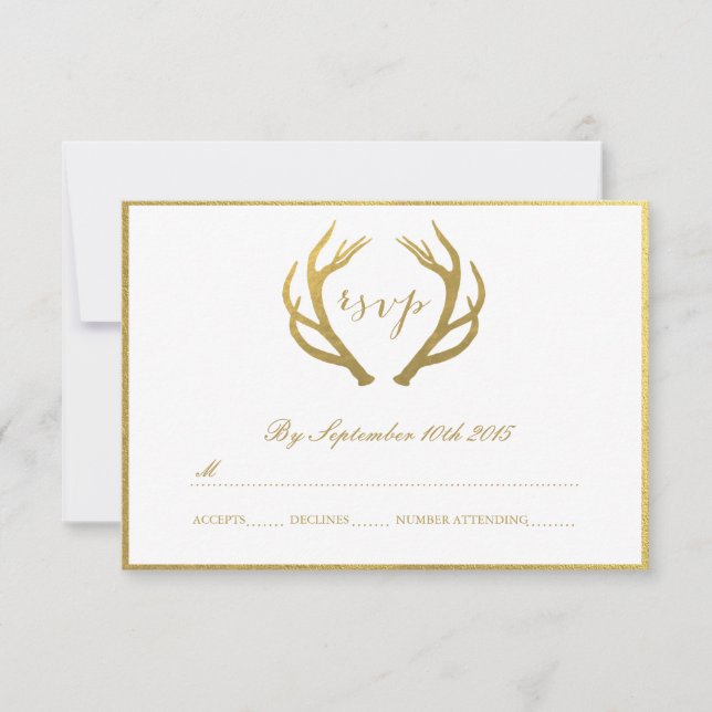 CHIC DOURADO | PLACAS RUSTIC ANTLERS RSVP (Frente)