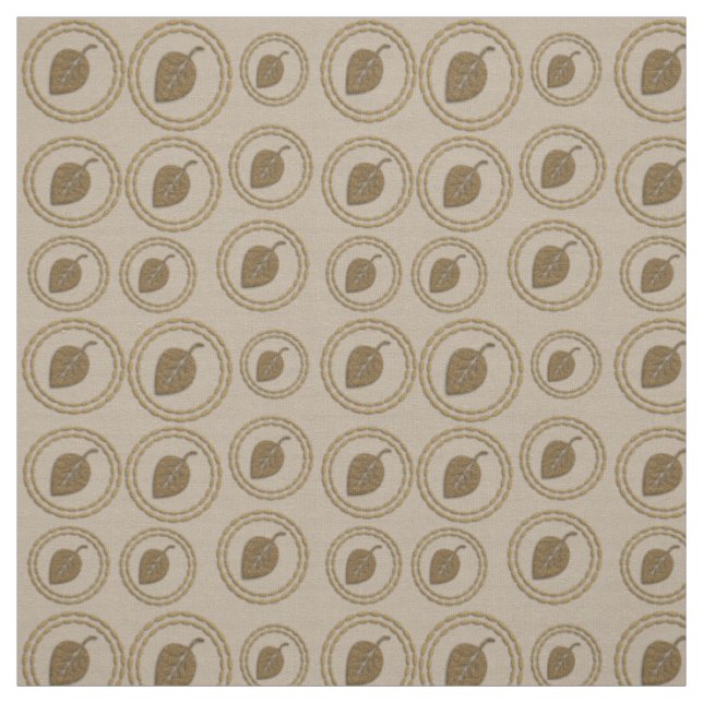 Chic Dourado Rings Leaf Padrão Linen Tecido (Modelo)