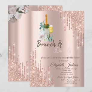 Chic Drips Brunch & Bubbly Chá de Noiva  Convite