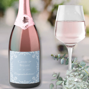 Chic Dusty Champanhe de Casamento Azul e Na moda B