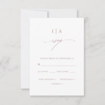 Chic Dusty Rosa Monograma Casamento Rsvp
