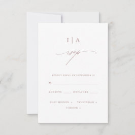 Chic Dusty Rosa Monograma Casamento Rsvp