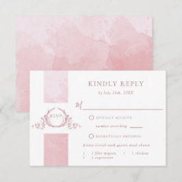 Chic Dusty Rosa Watercolor Monograma RSVP