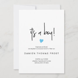 Chic, é um garoto, anúncio de nascimento, minúscul