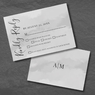 Chic Elegant Watercolor Wedding RSVP Resposta Card