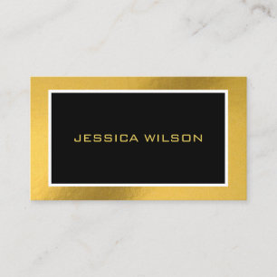 Chic elegante com cartão de visita de moldura dour