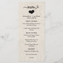 Chic Farmhouse | Menu de Casamento de Madeira Bran