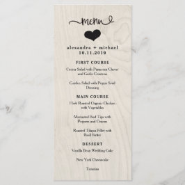 Chic Farmhouse | Menu de Casamento de Madeira Bran