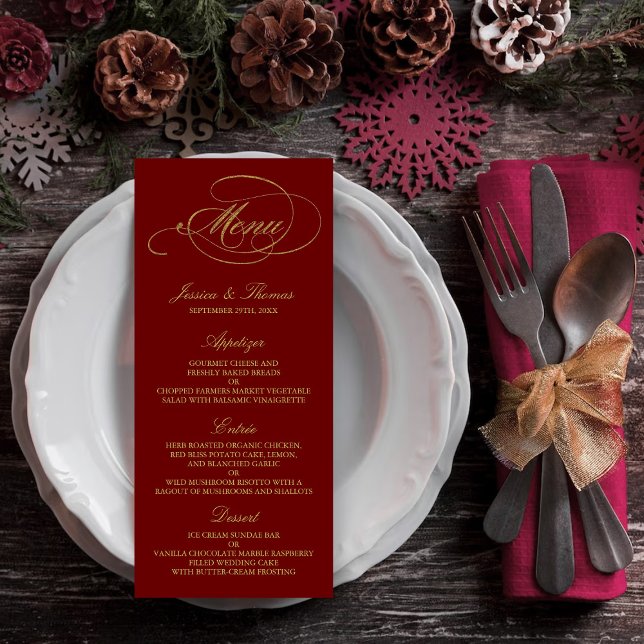 Chic Faux Gold Foil Menu Modelo (Criador carregado)