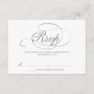 Chic Faux Silver Foil Weding RSVP Modelo