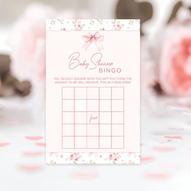 Chic Floral Arco-íris de Bebê Menina Jogo Bingo (Criador carregado)