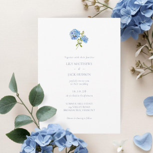 Chic Floral Hydrangea Convite Para Casamento Não F