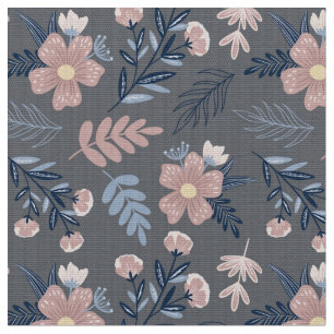 Chic Floral na Tecido da Cinza pelo Yard Fat Quart