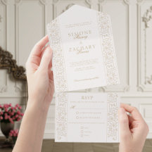 Chic Formal Ecru Trabalho de Enrolar Borda Casamen