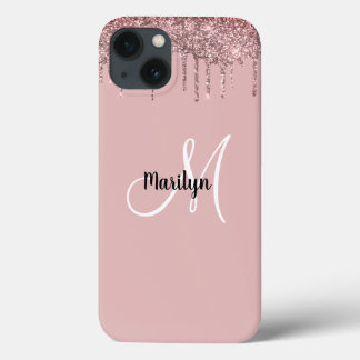 Chic Girly Dourado Rosa Glitter Drives Monograma N