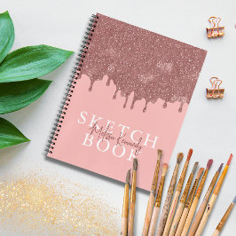Chic Girly Pink Rose Dourada Glitter Drives Sketch