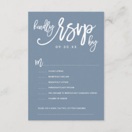 Chic Hand - Letra Casamento RSVP Dusty Blue